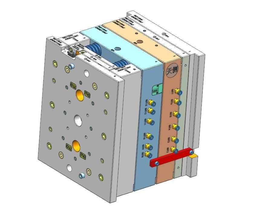 全3D設(shè)計(jì)電池盒冷流道小水口注塑模具