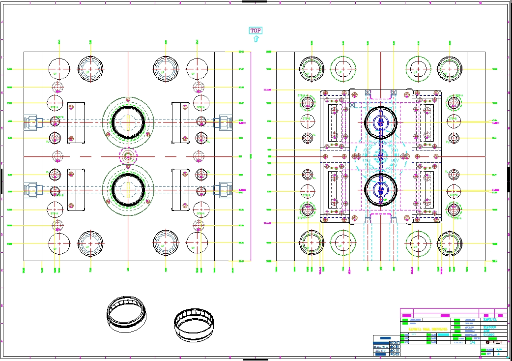 油缸齒條自動脫內(nèi)螺紋模具2D組立圖設(shè)計案例-蘇州昆山模具2D設(shè)計