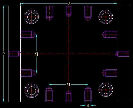 模具吊環(huán)平面示意圖
