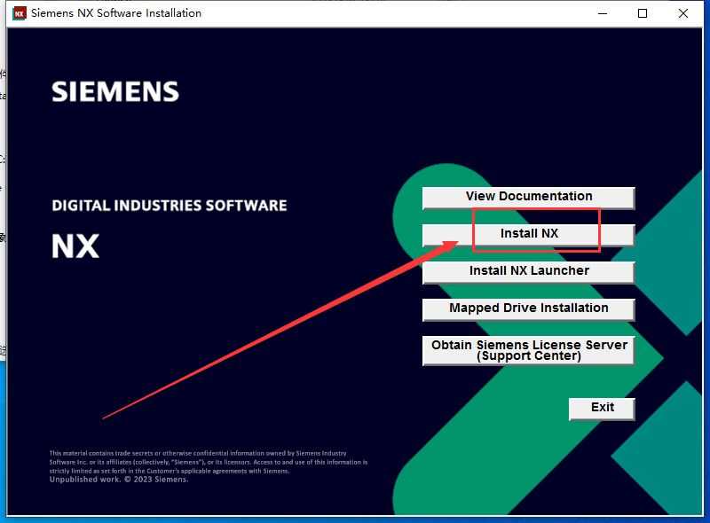 UG NX 2306安裝教程第8步：點(diǎn)擊Install NX按鈕