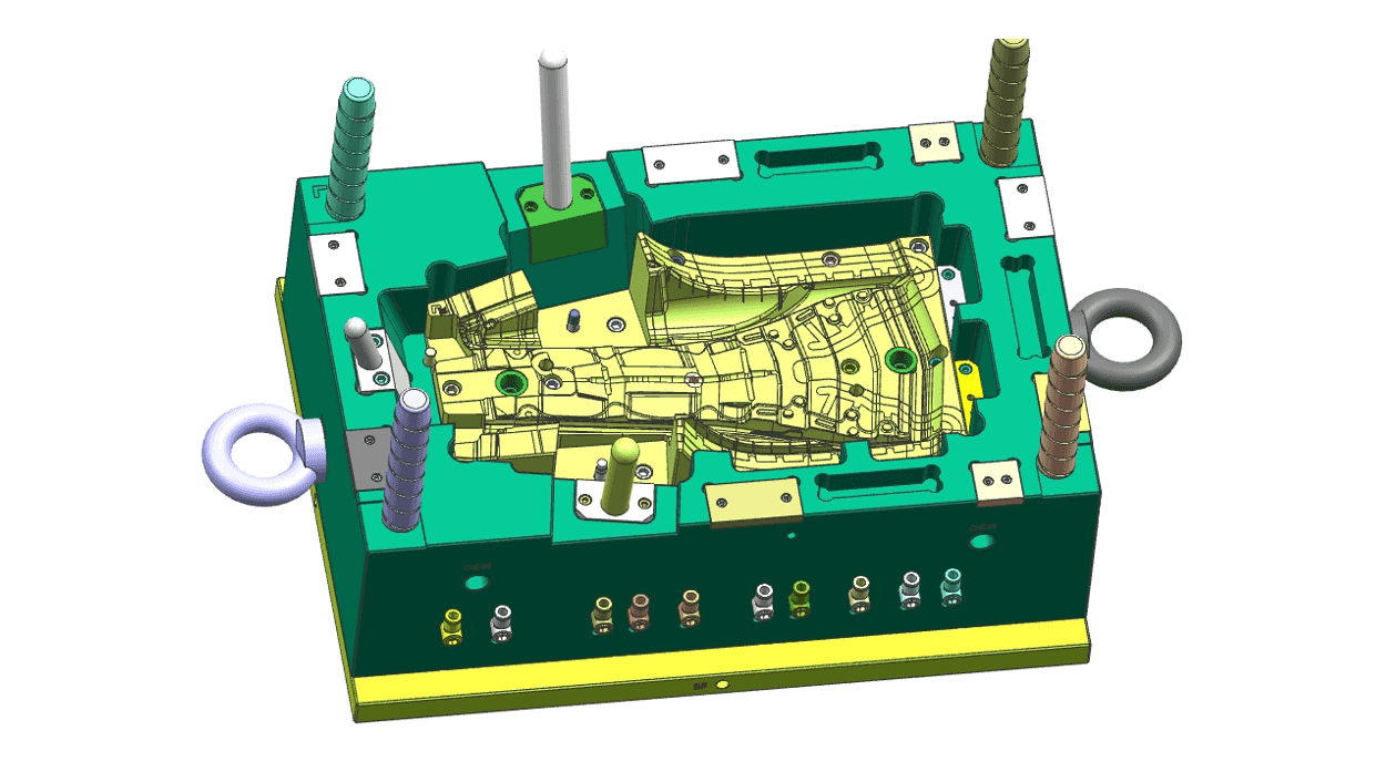 c) 模具固定側(cè)3D圖