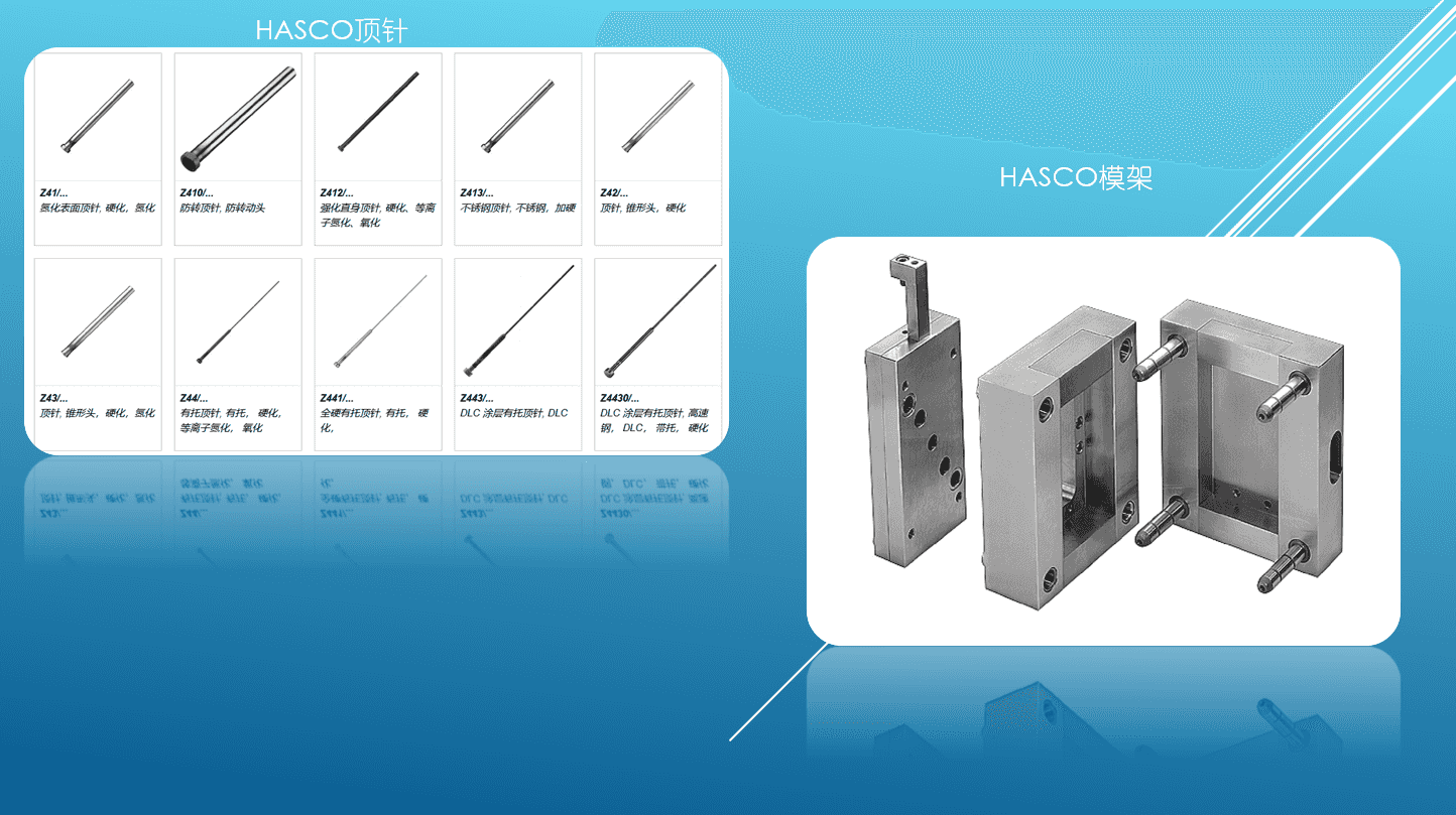 德國HASCO標準的精密模具設計解決方案-頂針和模架